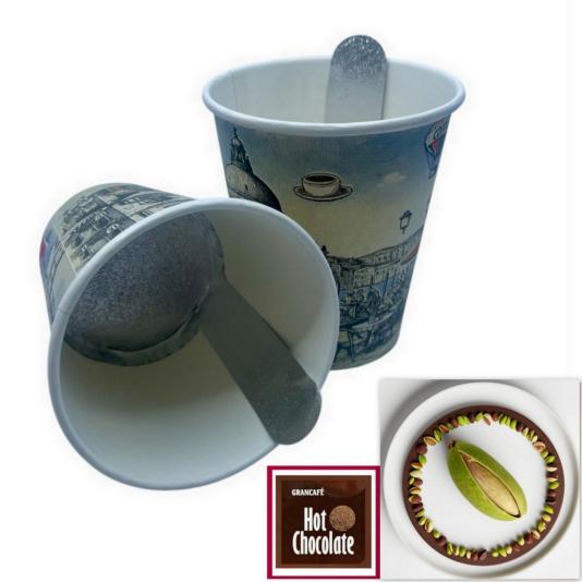 Grancafé - Pisztáciás Csoki Hot Chocolate - InCup - egyadagos instant pisztáciás csokis forró csokoládé